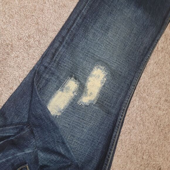575 California Lifestyle Denim Distressed Bootcut Button Fly Jeans Size 34 x 35 - Picture 14 of 16